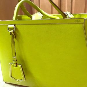 Fendi 2Jours Elite Medium Leather Yellow Shopper